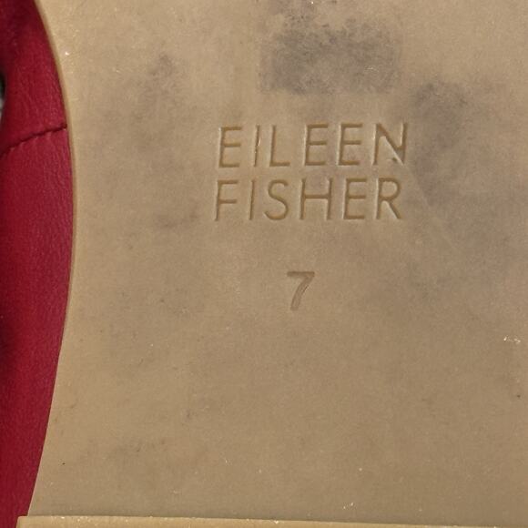 Eileen Fisher Ballet Flats Women’s 7 Notion Cranberry Red Leather Chic Preppy - Picture 9 of 9